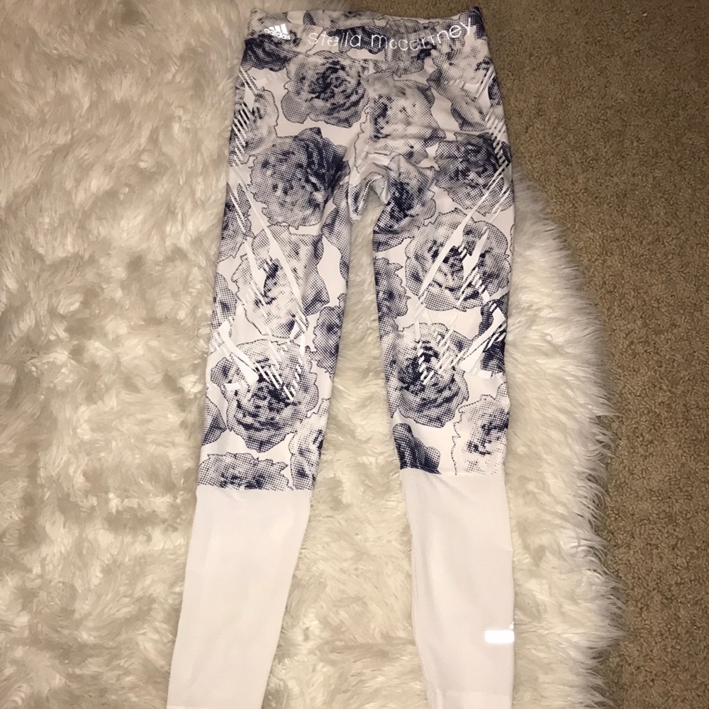 Adidas x Stella McCartney White & Blue Floral Leggings